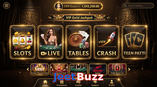 Main screen of JeetBuzz casino page for PK players